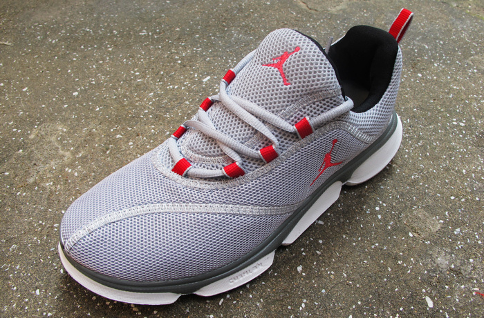 New Jordan Running Shoes Grey Red White - Click Image to Close