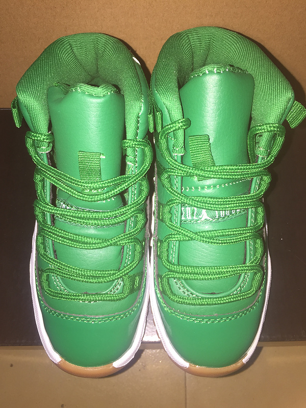 New Kids Air Jordan 11 All Green Shoes