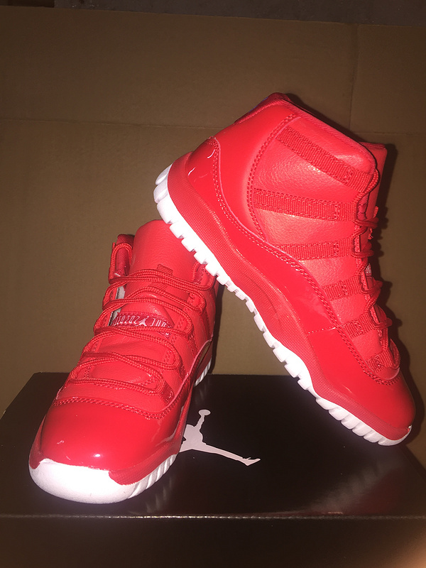 New Kids Air Jordan 11 Red White Shoes