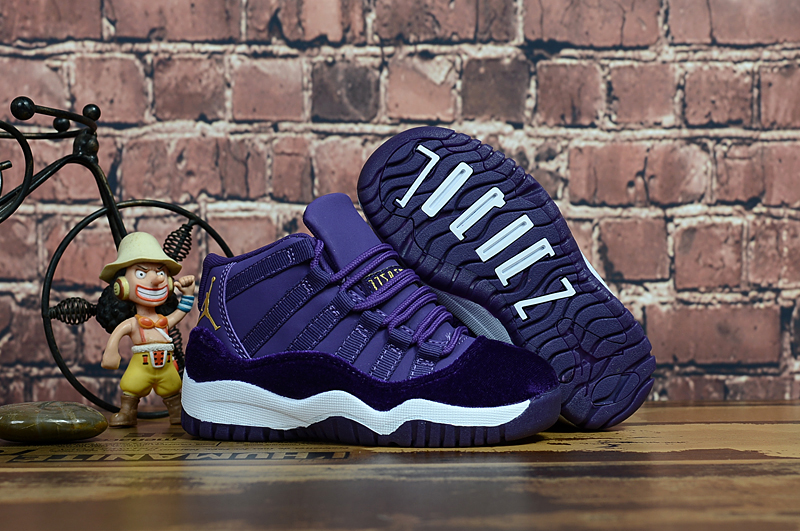 New Kids Air Jordan 11 Velvet Purple Shoes