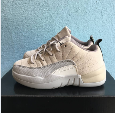 New Kids Air Jordan 12 Beign Grey Shoes - Click Image to Close