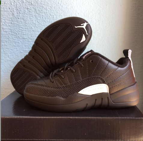 New Kids Air Jordan 12 Brown Shoes