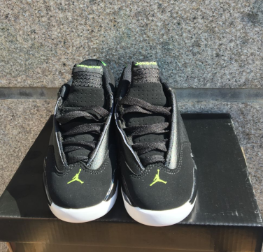 New Kids Air Jordan 14 Retro Black Green Shoes
