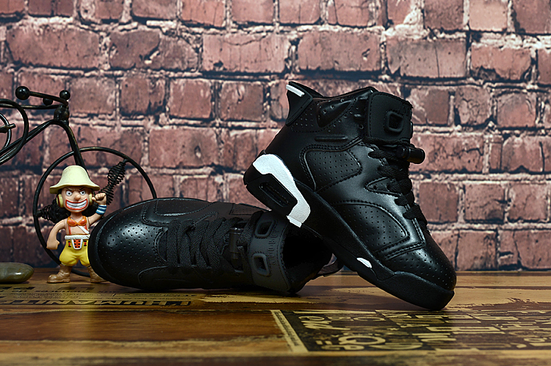 New Kids Air Jordan 6 All Black Cat - Click Image to Close