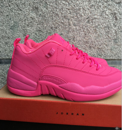 New Women Air Jordan 12 Low All Pink Shoes