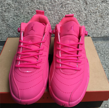 New Women Air Jordan 12 Low All Pink Shoes - Click Image to Close