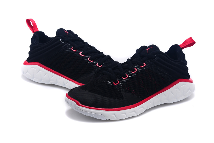 New Women Jordan Running Shoes Black Red White