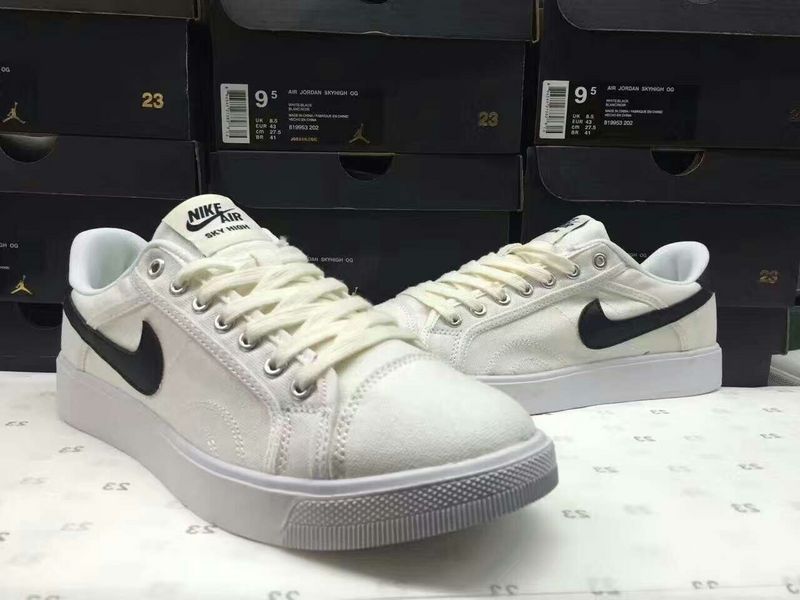 Women Nike Air Jordan Sky Low OG White Black Shoes