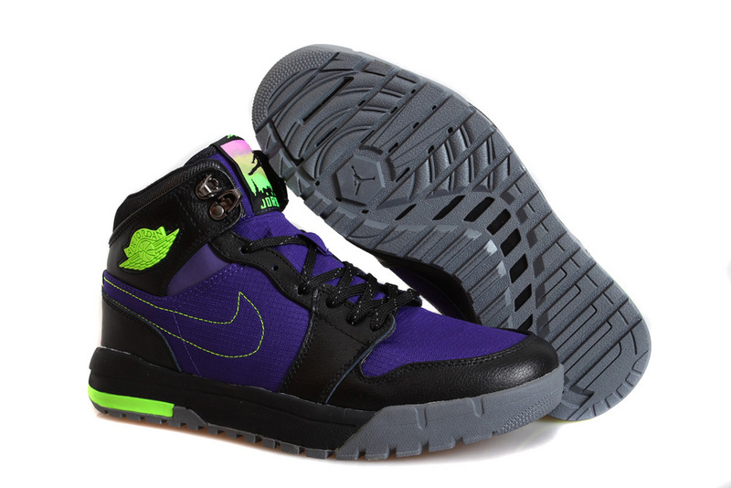 Nike Jordan 1 Trek Black Purple Climbing Shoes - Click Image to Close
