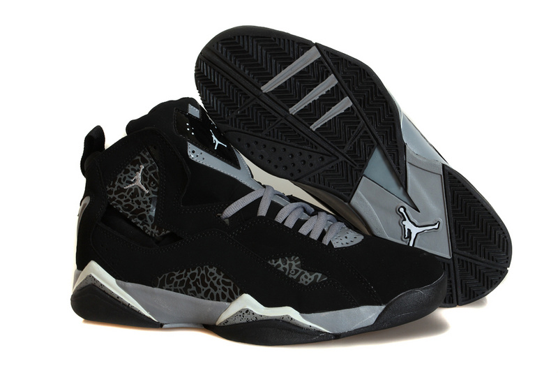 Nike Jordan True Flight Black Grey White Basketball Shoes - Click Image to Close