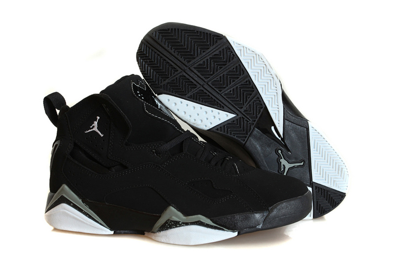 Nike Jordan True Flight Black White Basketball Shoes - Click Image to Close