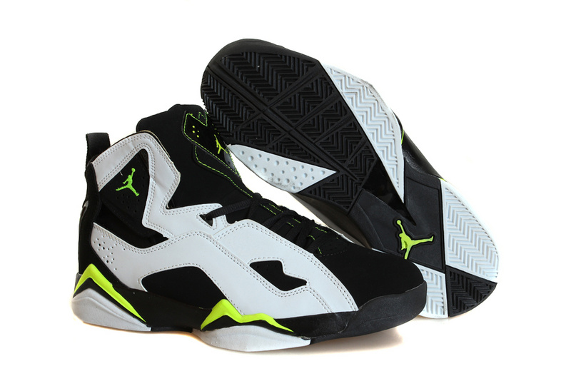 Nike Jordan True Flight White Black Fluorscent Basketball Shoes