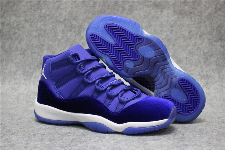 Official Air Jordan 11 High Royal Blue White Shoes - Click Image to Close