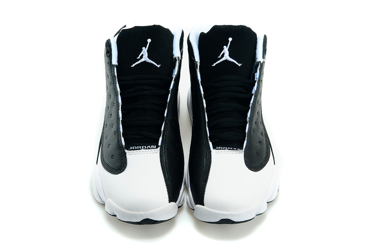 Official Air Jordan 13 High Oreo Black White Shoes - Click Image to Close