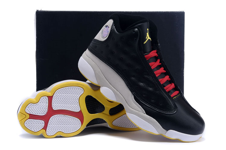 Official Air Jordan 13 Retro Black Red Grey Yellow - Click Image to Close