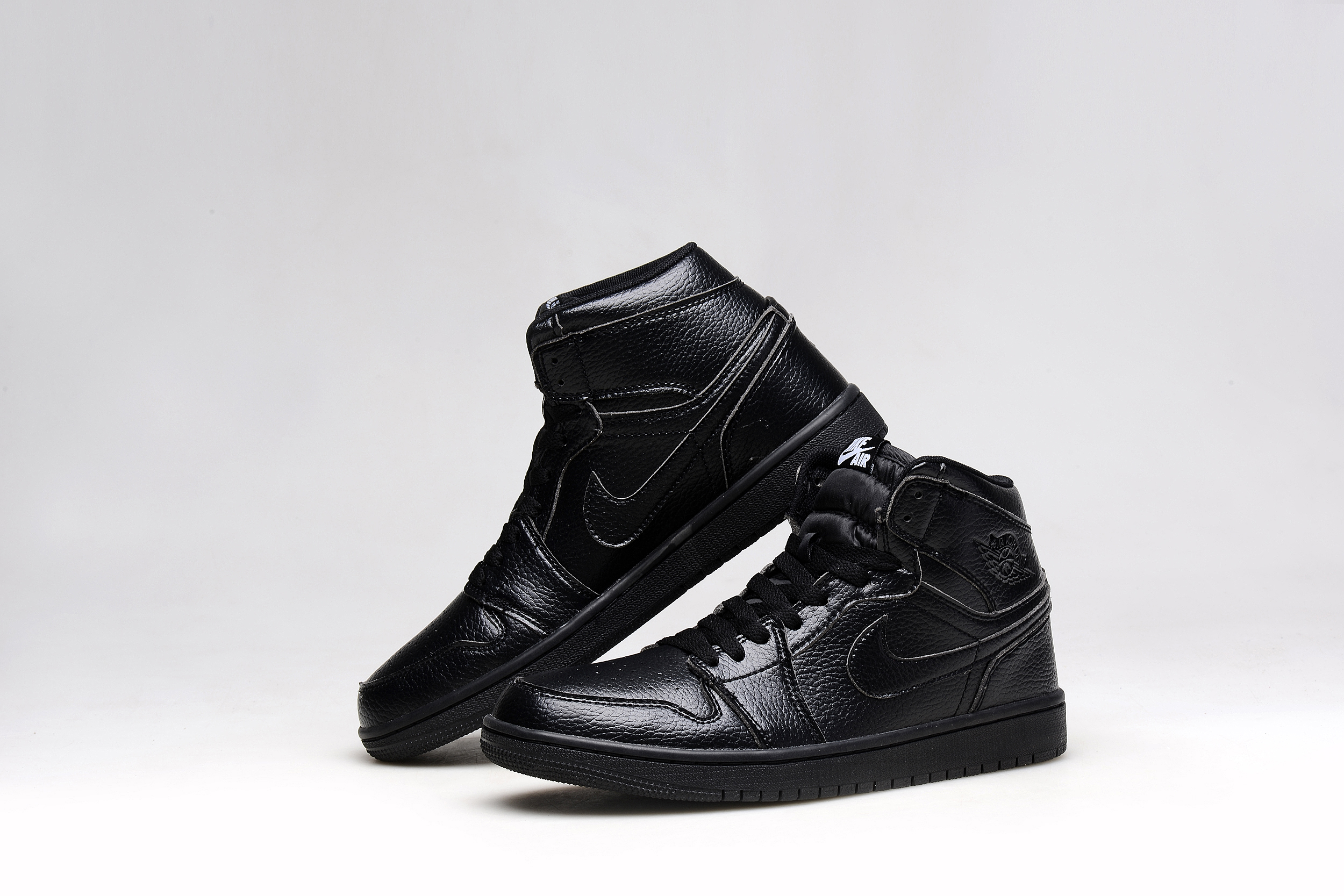 Original Air Jordan 1 All Black Basketball Shoes - Click Image to Close