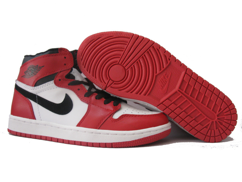 Air Jordan 1 Red White Black Shoes - Click Image to Close