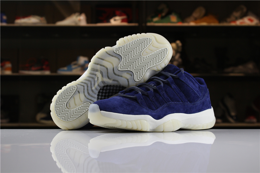 Original Air Jordan 11 Blue Suede Shoes