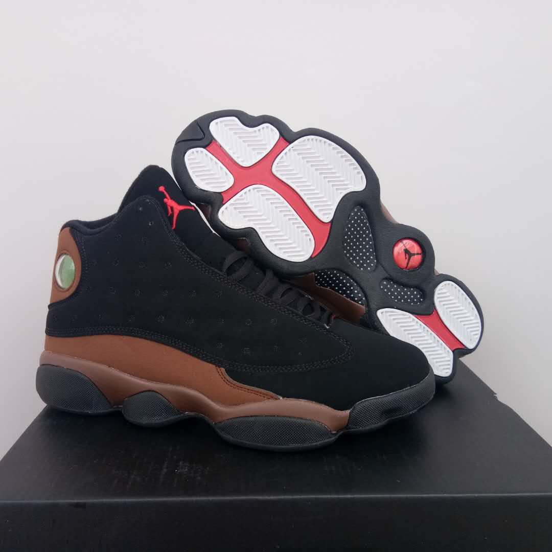 Original Air Jordan 13 Black Brown Shoes