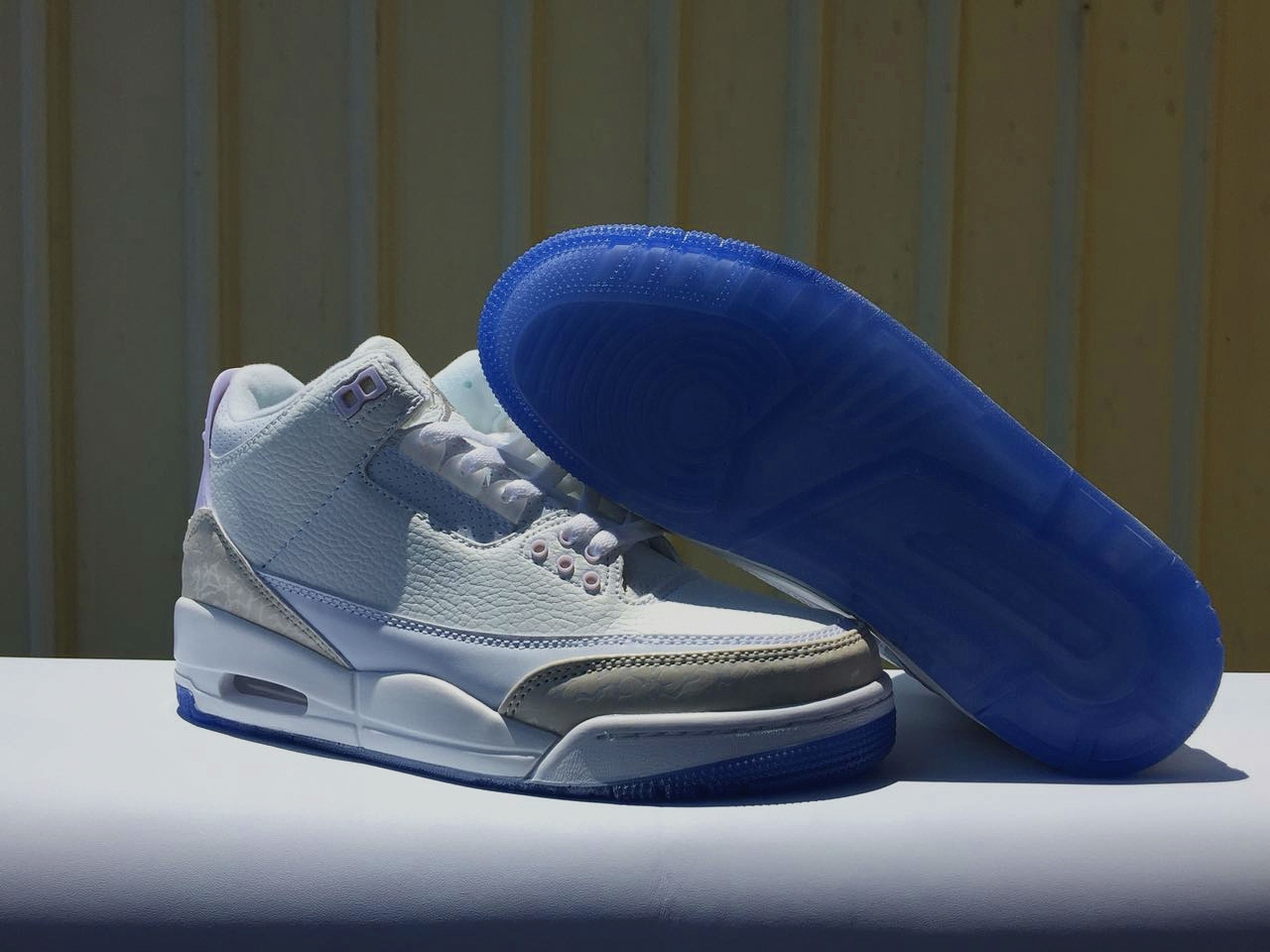 Original Air Jordan 3 All White Transparent Shoes - Click Image to Close