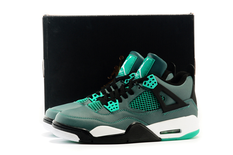 Original Air Jordan 4 Retro Teal Green Black Shoes - Click Image to Close