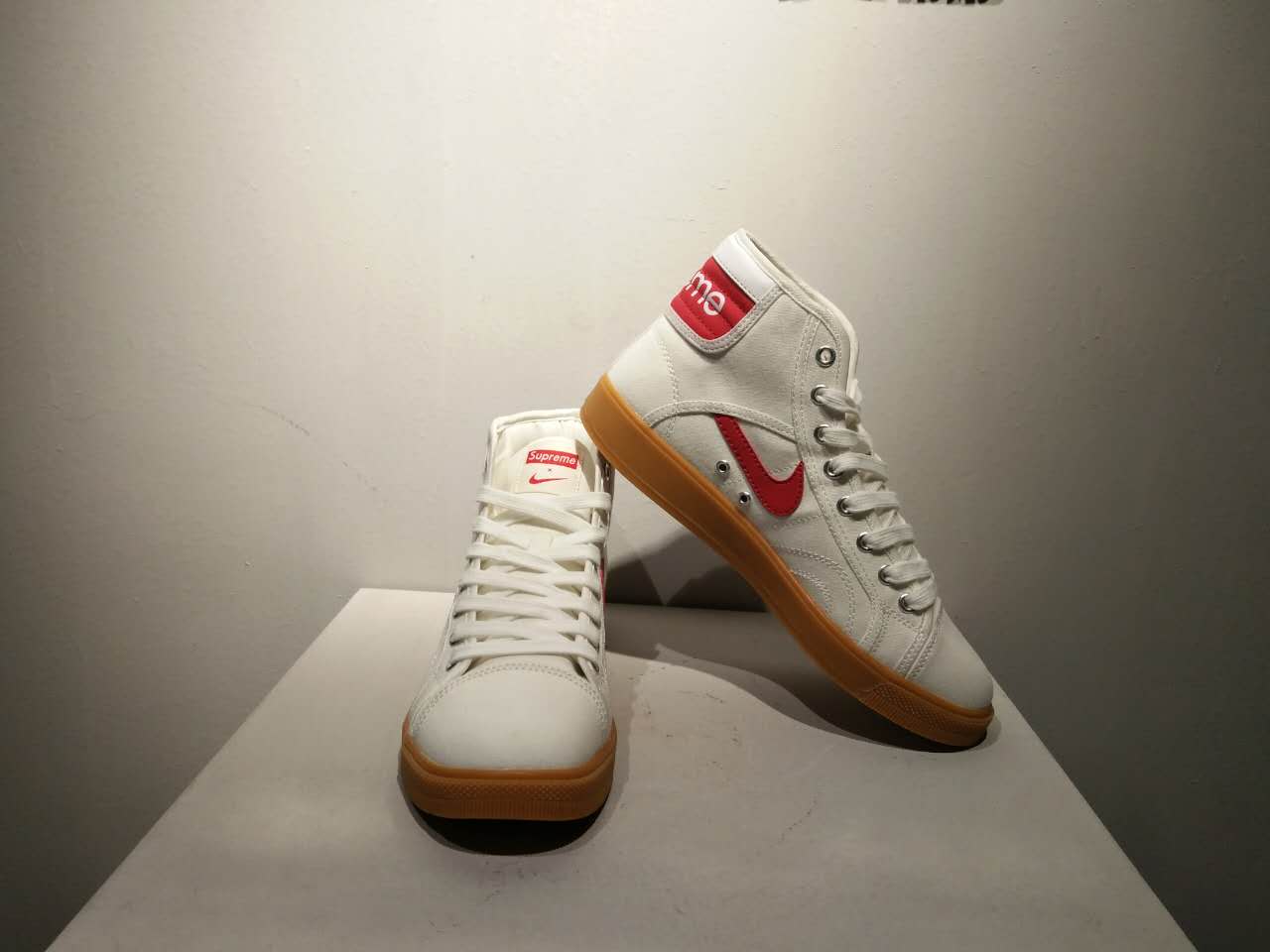 Original Air Jordan High White Red Shoes