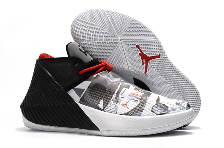 Original Air Jordan Westbrook 1 White Black Red Shoes - Click Image to Close