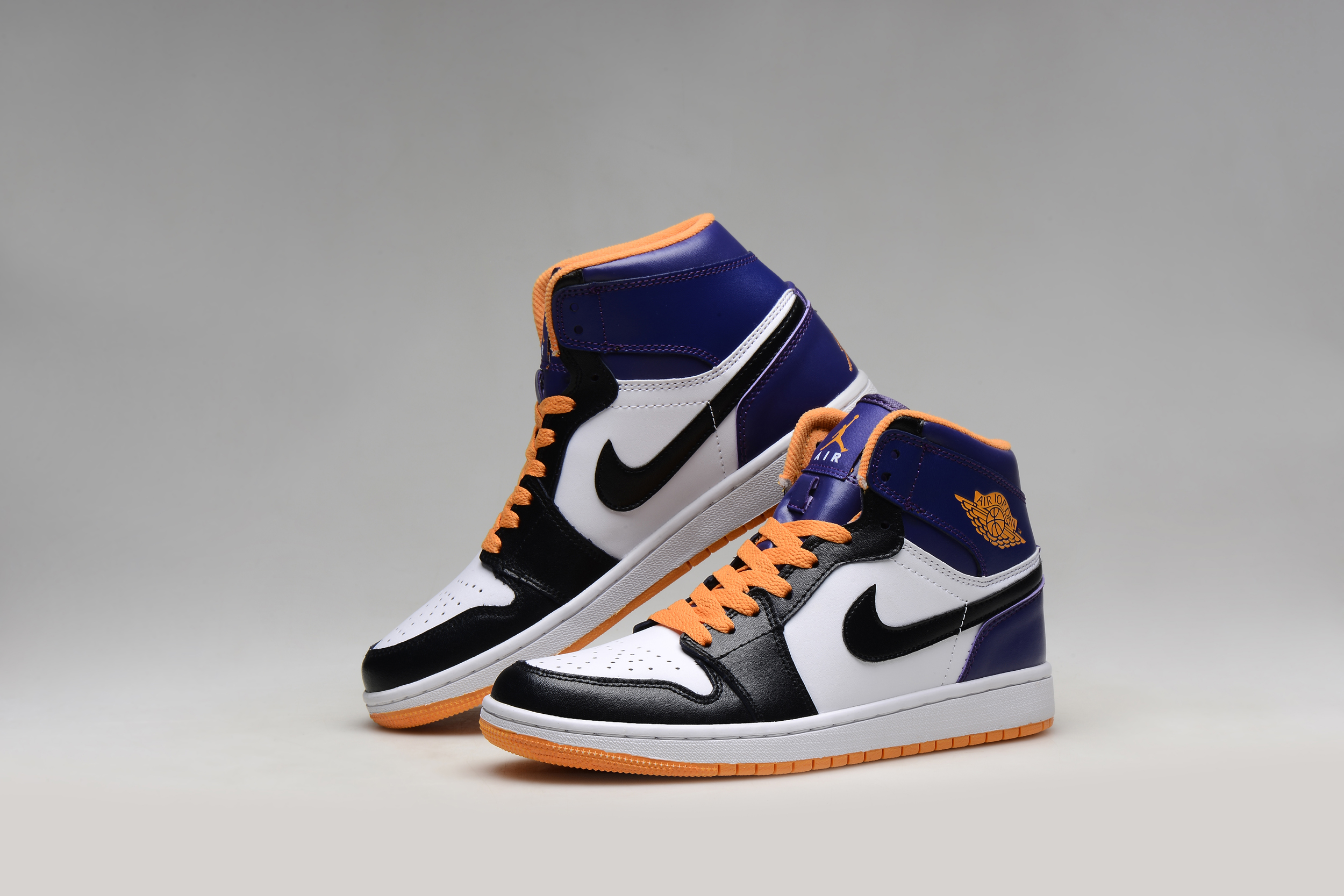 Original Air Jordan White Black Blue Orange Shoes