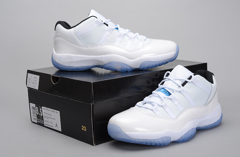 Original Jordan 11 Low 2015 Legend White Blue Shoes