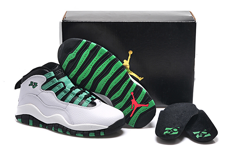 Original White Green Black Air Jordan 10 Retro Bulls Over Broadway - Click Image to Close