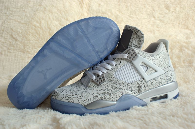 Perfect Air Jordan 4 Retro Carve Silver Shoes