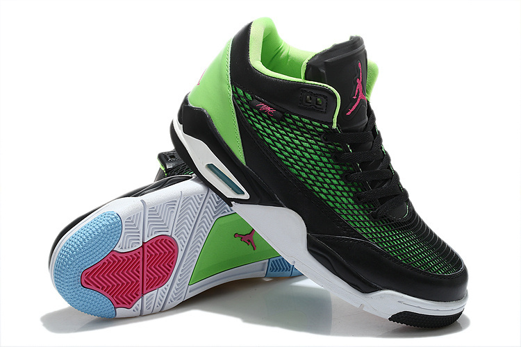 Special Air Jordan Flight Club 80S Black Green White Red Shoes - Click Image to Close