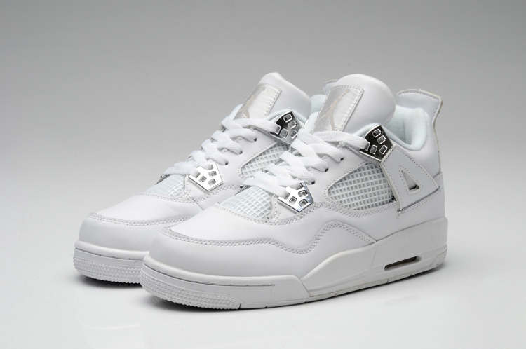 Thor Air Jordan 4 All White For Women - Click Image to Close