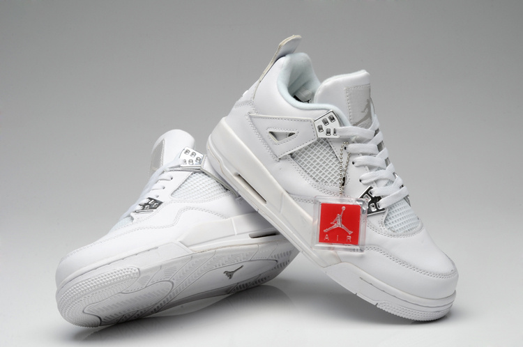 Thor Air Jordan 4 All White For Women - Click Image to Close