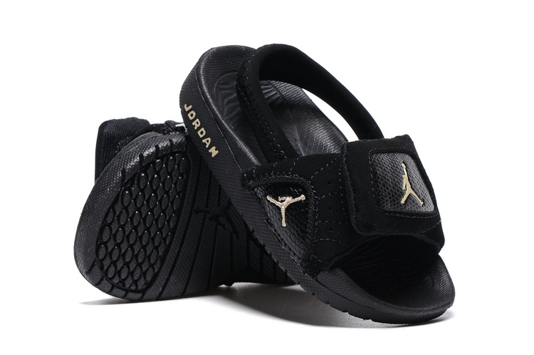 Toddler Jordan 12 Black Grey Slipper