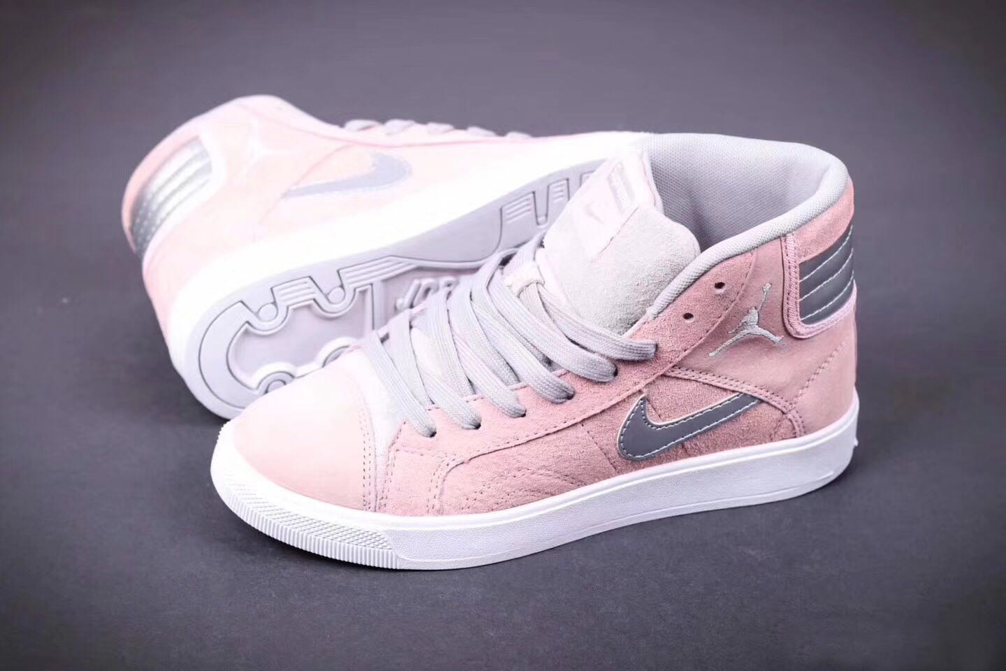 Women 2017 Jordan New Year High Pink Grey Shoes