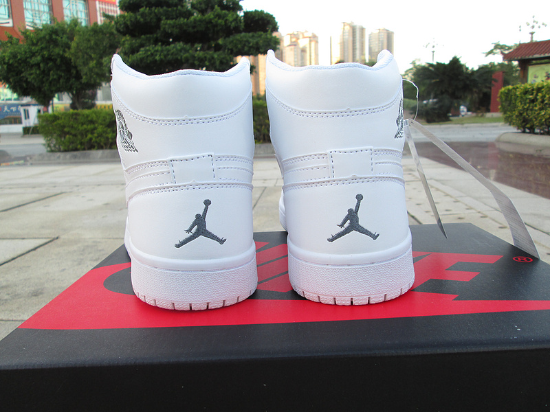 Women Air Jordan 1 All White Shoes