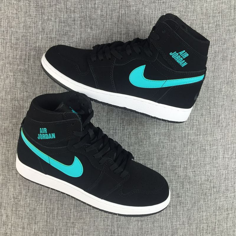 Women Air Jordan 1 Black Jade Shoes