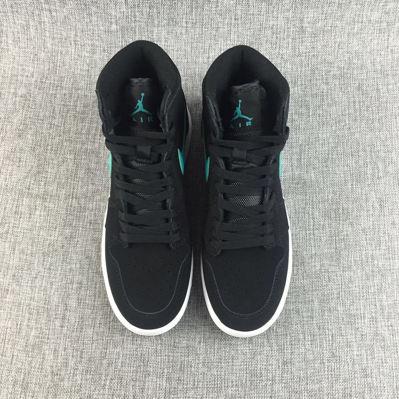 Women Air Jordan 1 Black Jade Shoes