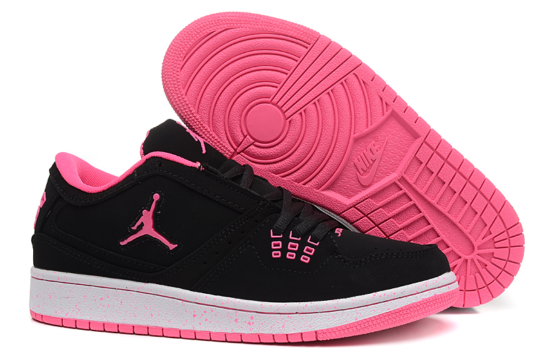 Women Air Jordan 1 Black Pink Shoes