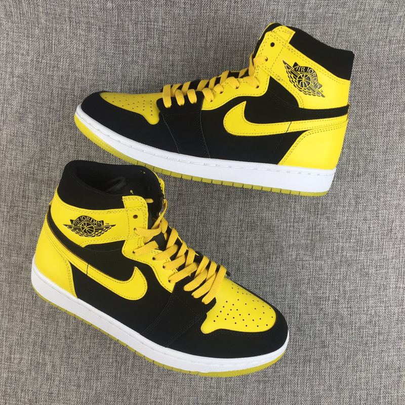 Women Air Jordan 1 Bruce Lee Yellow Black Shoes