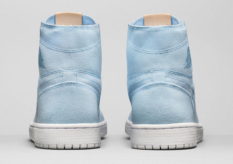 Women Air Jordan 1 Canvas Light Blue White Shoes - Click Image to Close