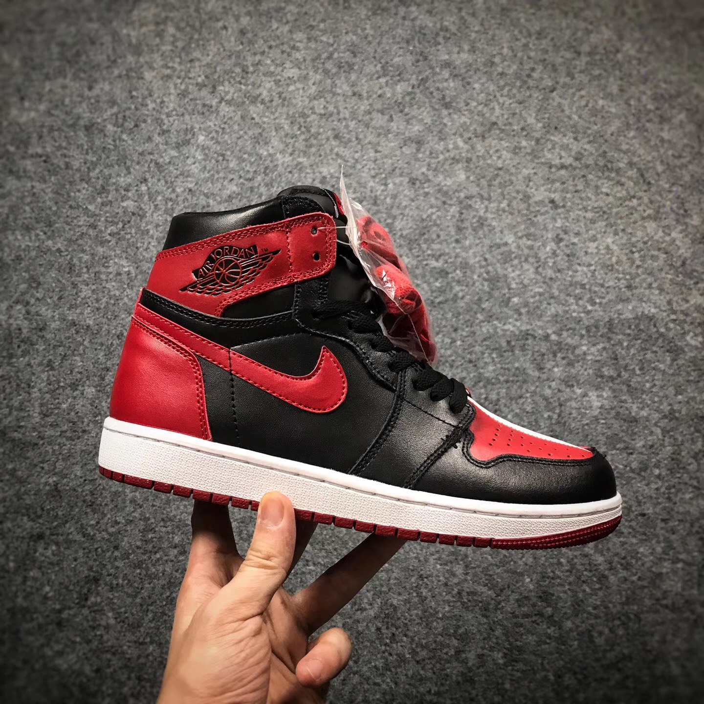 Women Air Jordan 1 Clown Black Red Shoes