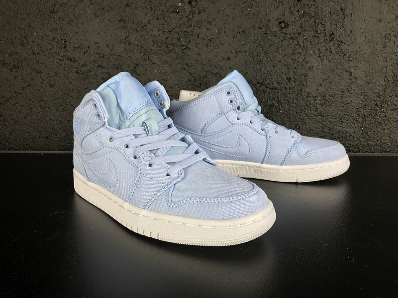 Women Air Jordan 1 Ice Blue Shoes - Click Image to Close