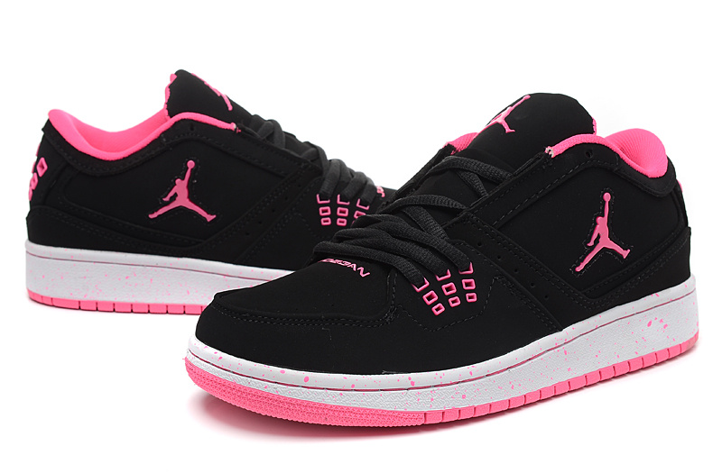 Women Air Jordan 1 Low Black Pink Shoes
