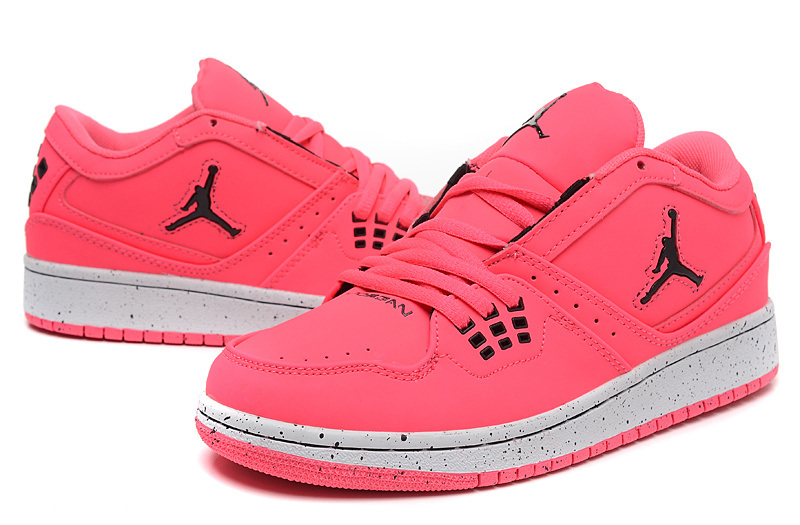 Women Air Jordan 1 Low Pink White Shoes