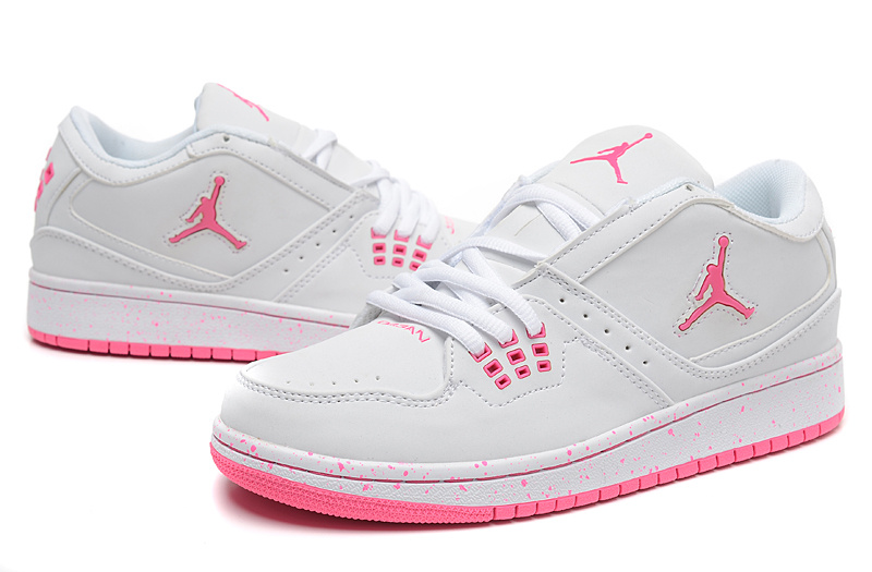 Women Air Jordan 1 Low White Pink Shoes - Click Image to Close