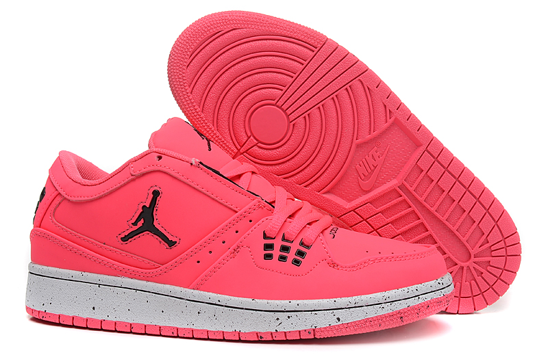 Women Air Jordan 1 Pink Black Shoes