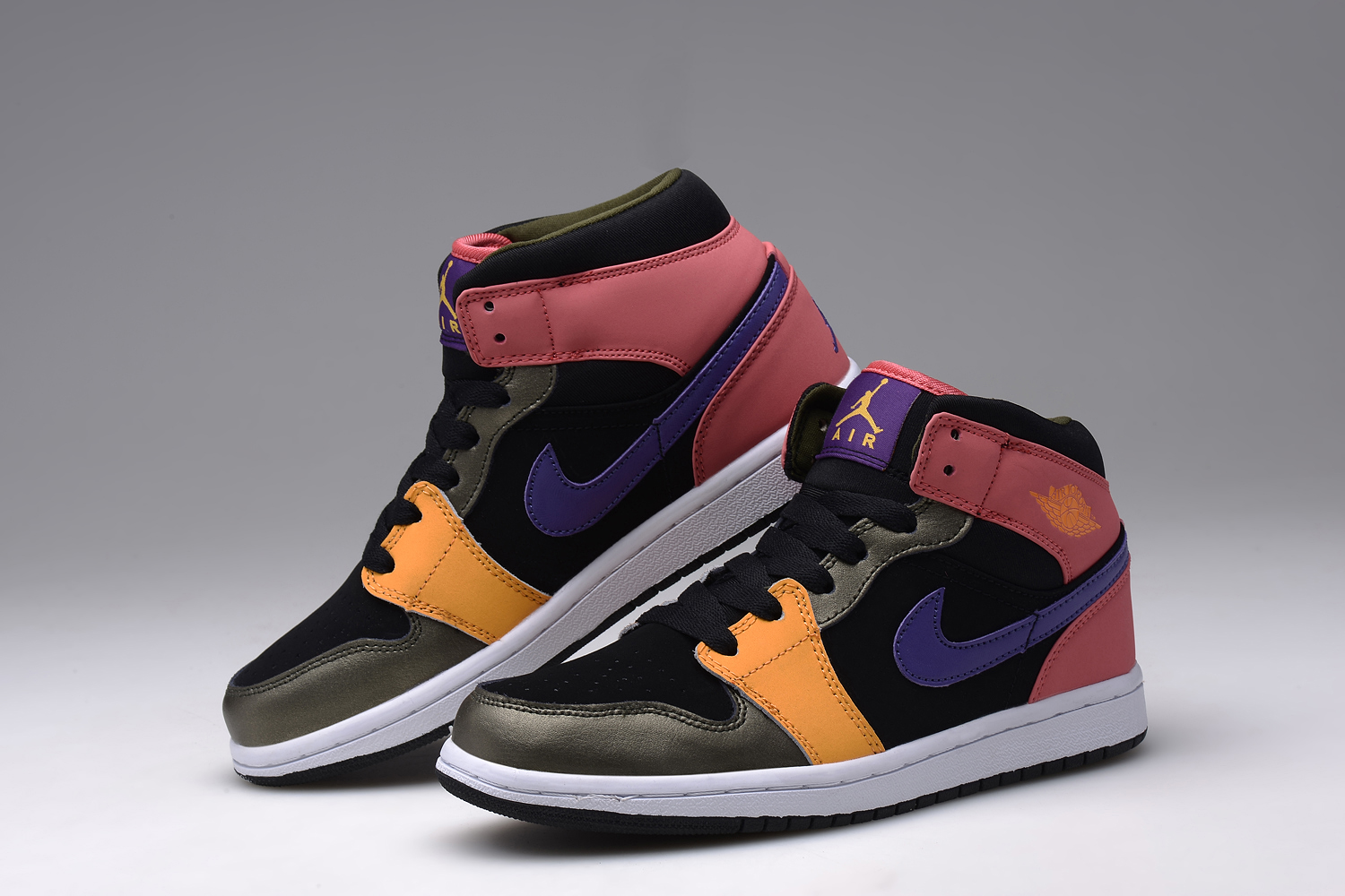 Women Air Jordan 1 Rainbow Theme Shoes