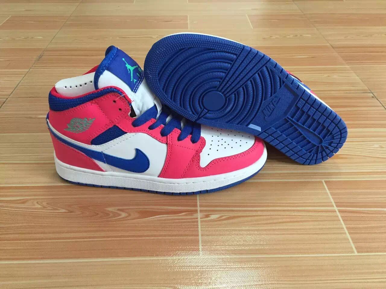 Women Air Jordan 1 White Blue Shoes